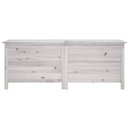 vidaXL Garden Storage Box White Solid Fir Wood 59.1 x 19.7 x 22.2 in