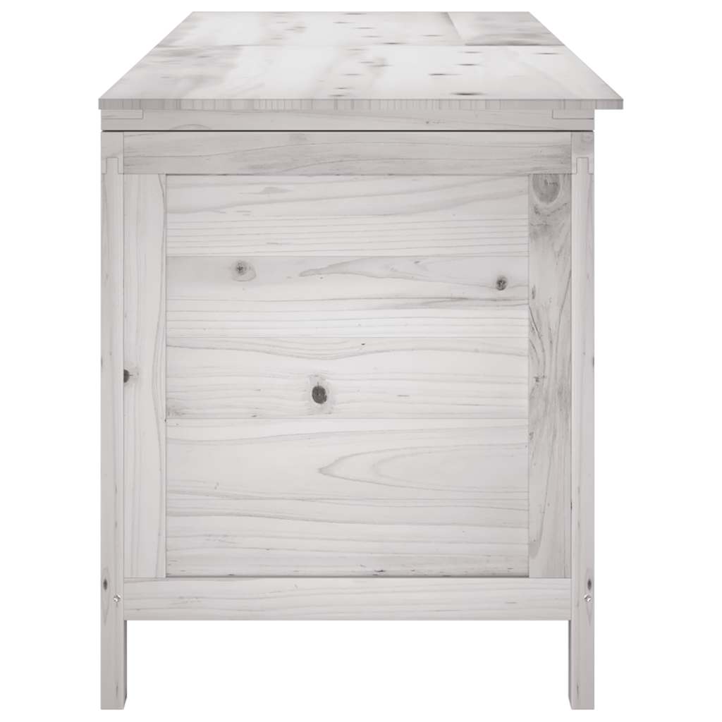 vidaXL Garden Storage Box White Solid Fir Wood 59.1 x 19.7 x 22.2 in