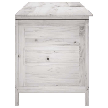 vidaXL Garden Storage Box White Solid Fir Wood 59.1 x 19.7 x 22.2 in