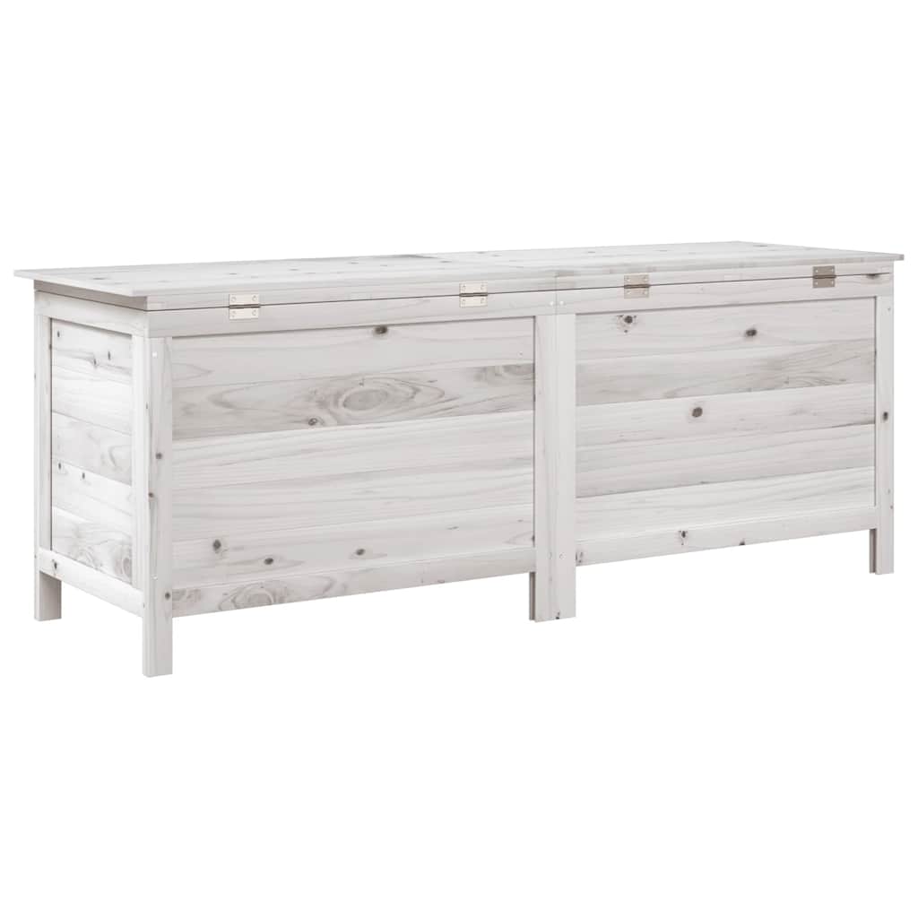 vidaXL Garden Storage Box White Solid Fir Wood 59.1 x 19.7 x 22.2 in