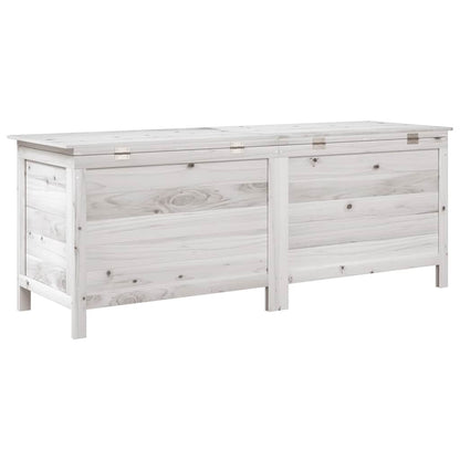 vidaXL Garden Storage Box White Solid Fir Wood 59.1 x 19.7 x 22.2 in