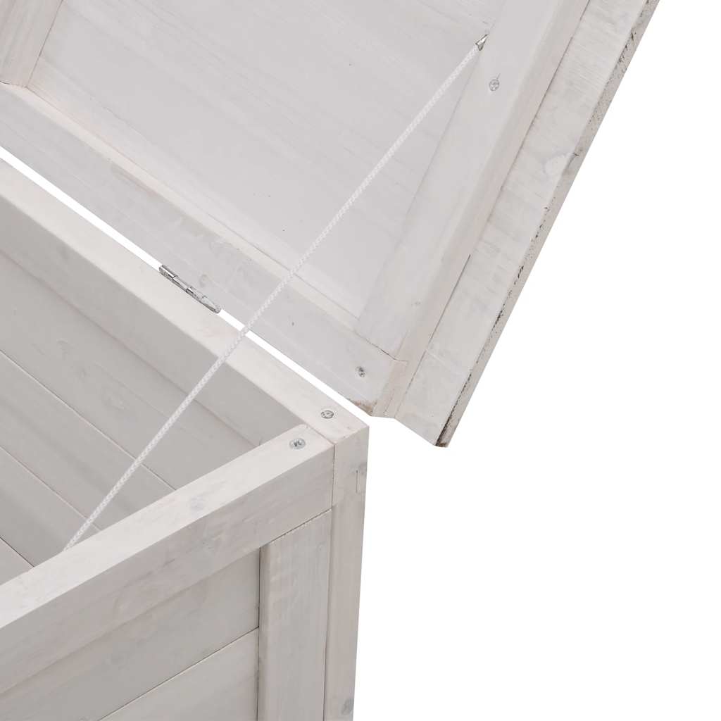 vidaXL Garden Storage Box White Solid Fir Wood 59.1 x 19.7 x 22.2 in