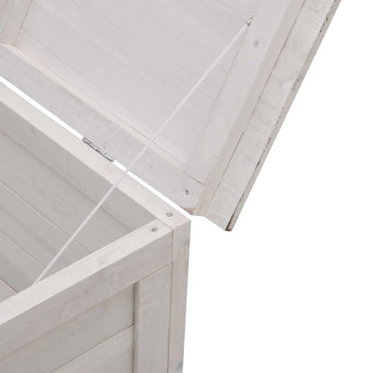vidaXL Garden Storage Box White Solid Fir Wood 59.1 x 19.7 x 22.2 in