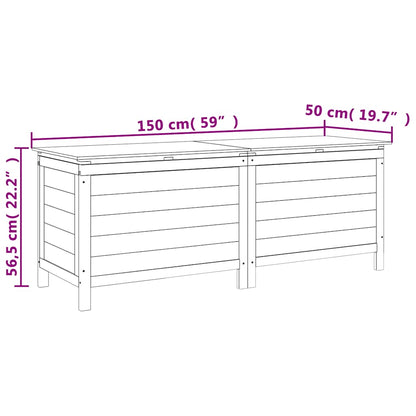 Garden Storage Box Anthracite 150x50x56.5 cm Solid Wood Fir