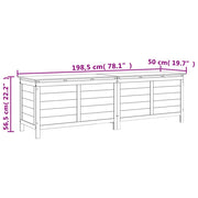 Garden Storage Box 198.5x50x56.5 cm Solid Wood Fir