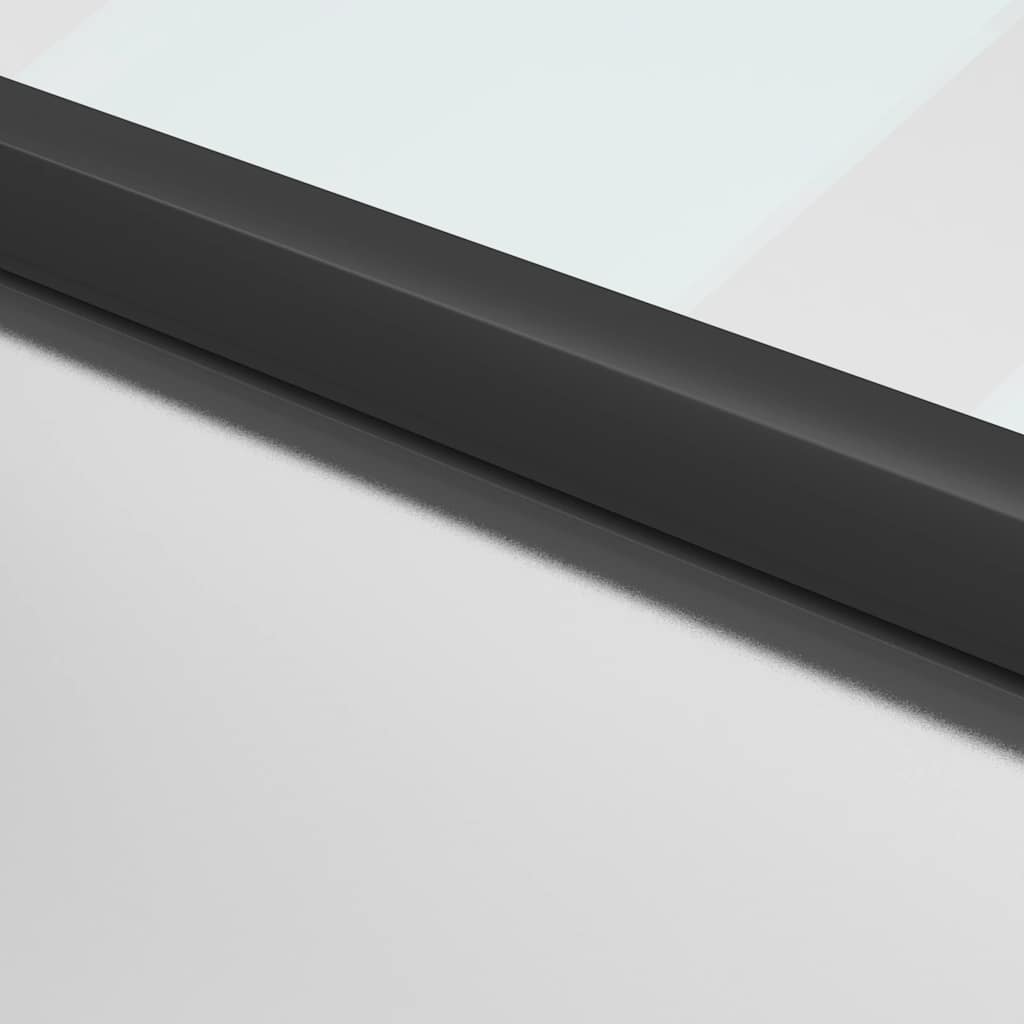Interior Door Slim Black 76x201.5 cm Tempered Glass and Aluminium
