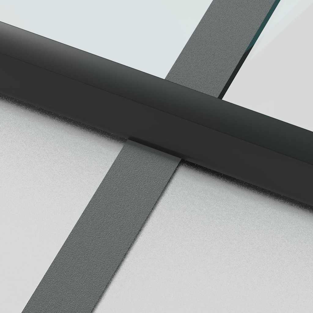 Interior Door Slim Black 76x201.5 cm Tempered Glass and Aluminium