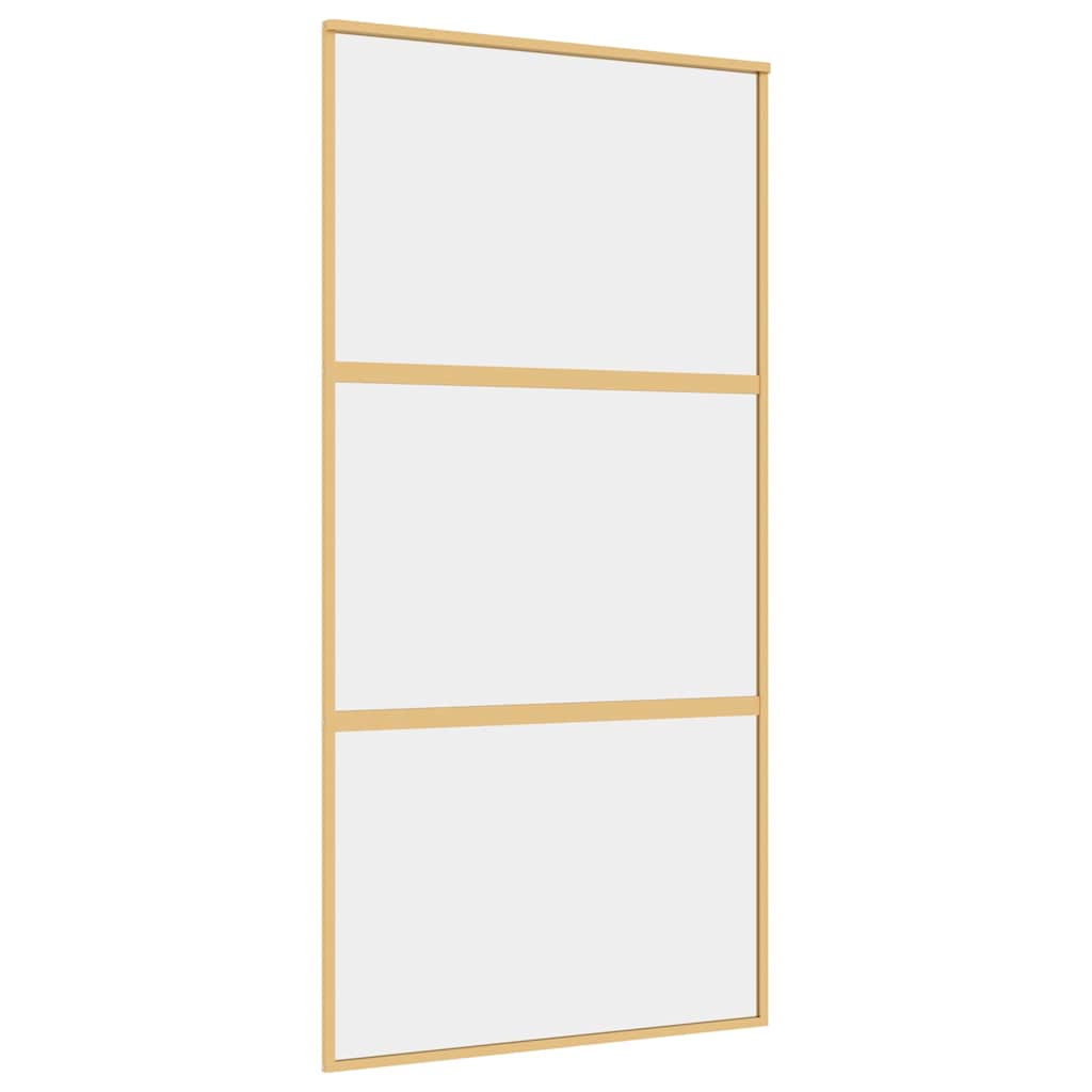 Sliding Door Gold 102,5x205 cm Clear ESG Glass and Aluminium