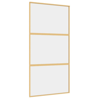 Sliding Door Gold 102,5x205 cm Clear ESG Glass and Aluminium