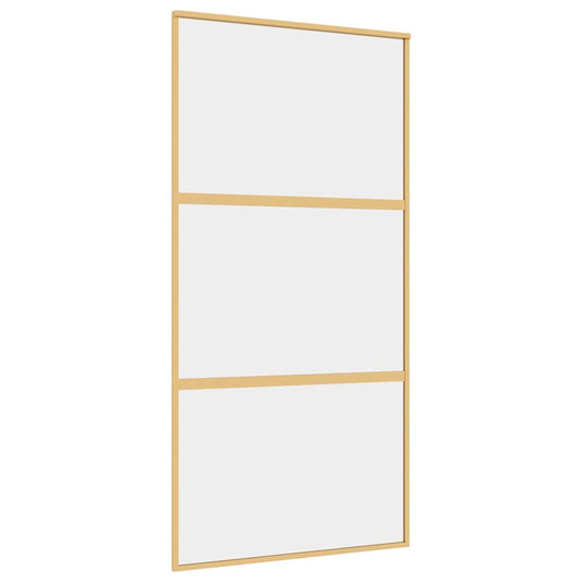 Sliding Door Gold 102,5x205 cm Clear ESG Glass and Aluminium
