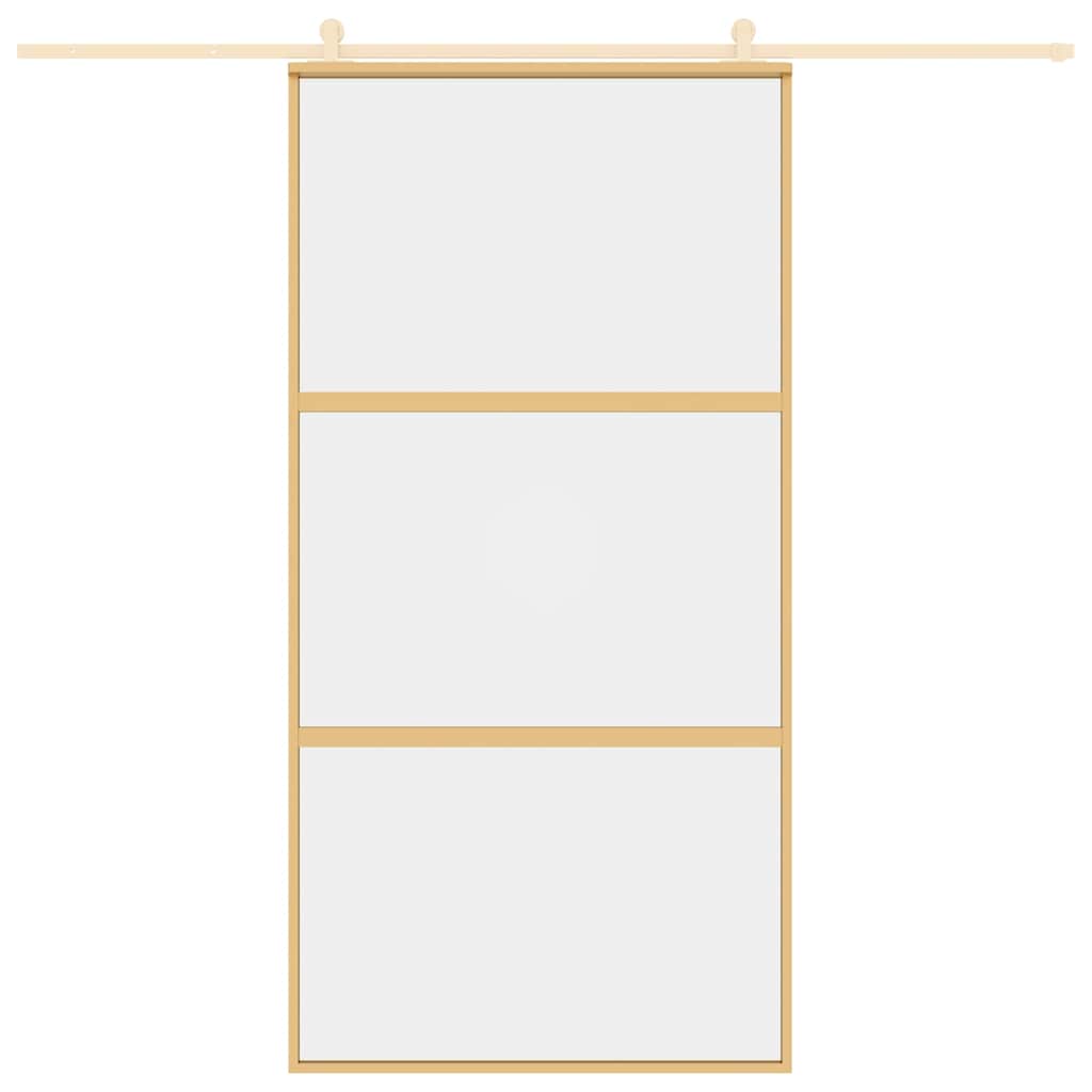 Sliding Door Gold 102,5x205 cm Clear ESG Glass and Aluminium