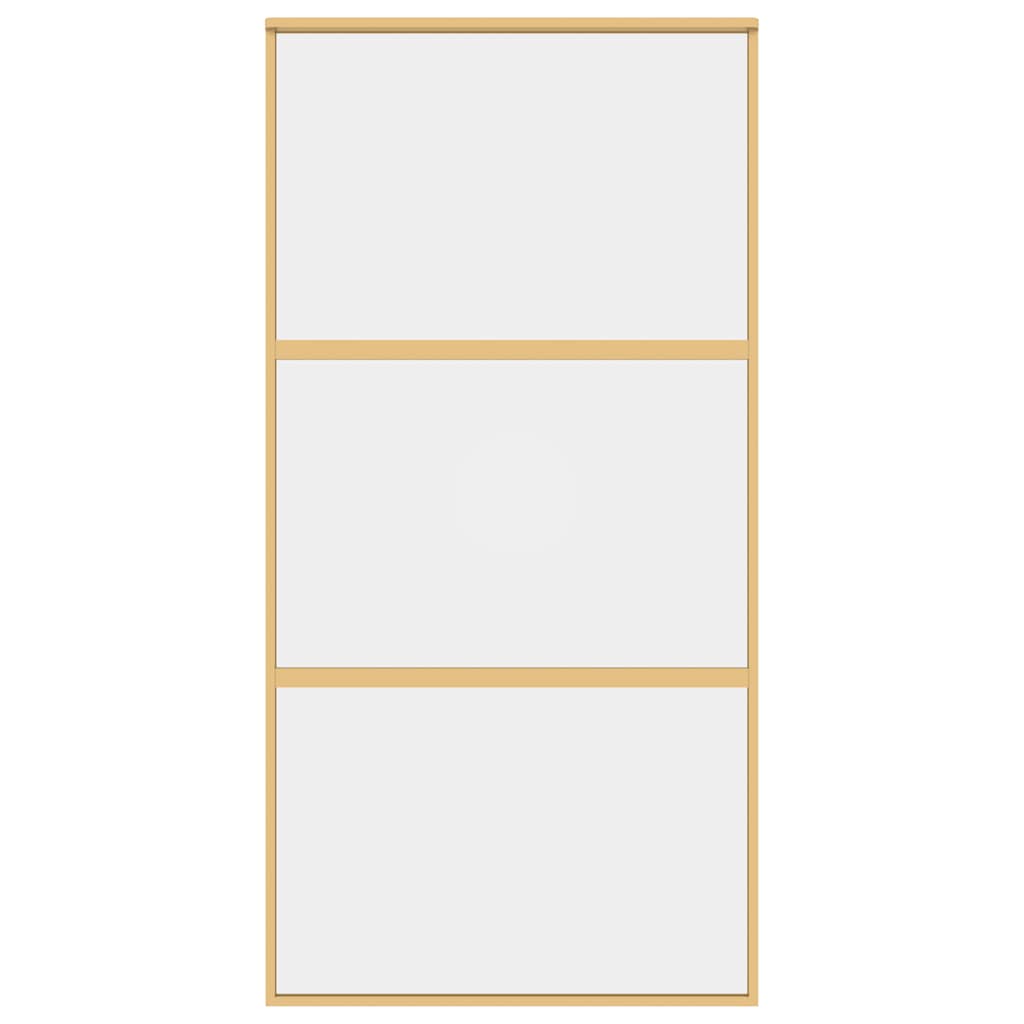 Sliding Door Gold 102,5x205 cm Clear ESG Glass and Aluminium