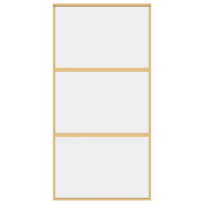 Sliding Door Gold 102,5x205 cm Clear ESG Glass and Aluminium