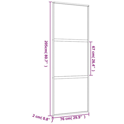 Sliding Door Gold 76x205 cm Frosted ESG Glass and Aluminium
