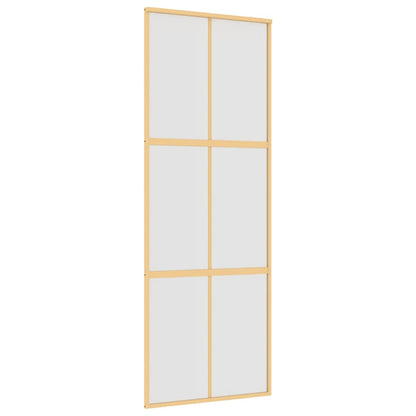 Sliding Door Gold 76x205 cm Frosted ESG Glass and Aluminium