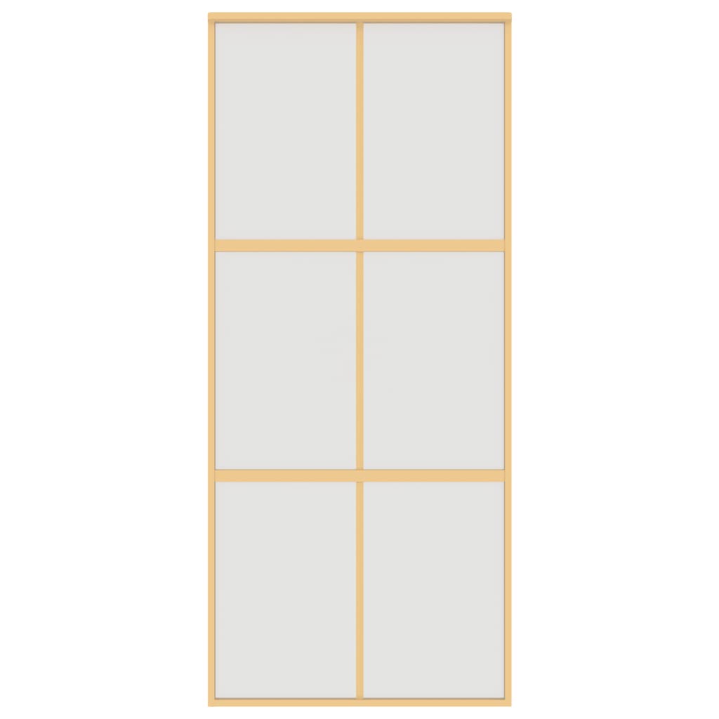 Sliding Door Gold 90x205 cm Frosted ESG Glass and Aluminium