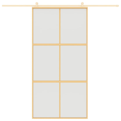 Sliding Door Gold 102.5x205 cm Frosted ESG Glass and Aluminium