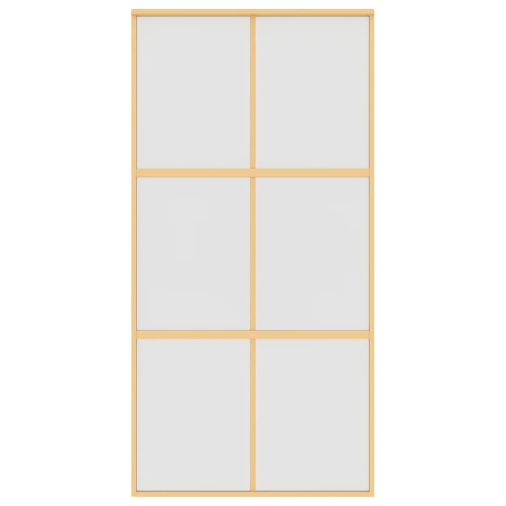 Sliding Door Gold 102.5x205 cm Frosted ESG Glass and Aluminium