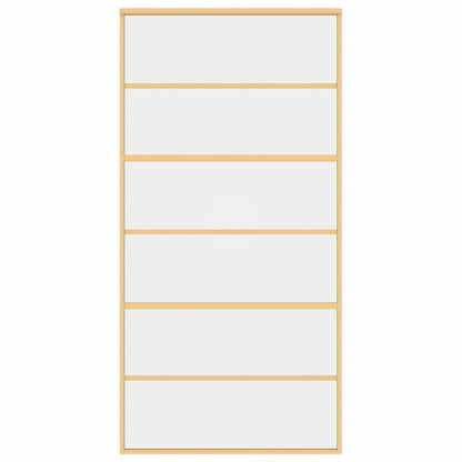 Sliding Door Gold 102.5x205 cm Clear ESG Glass and Aluminium