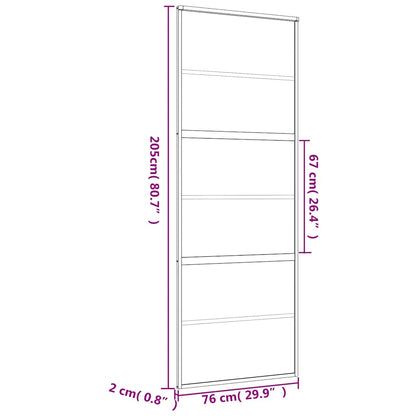 Sliding Door Gold 76x205 cm Frosted ESG Glass and Aluminium