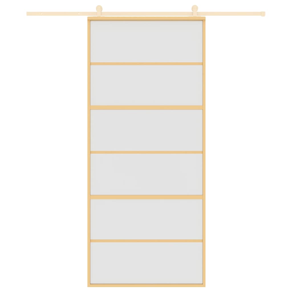 Sliding Door Gold 90x205 cm Frosted ESG Glass and Aluminium