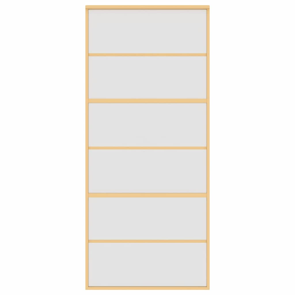 Sliding Door Gold 90x205 cm Frosted ESG Glass and Aluminium