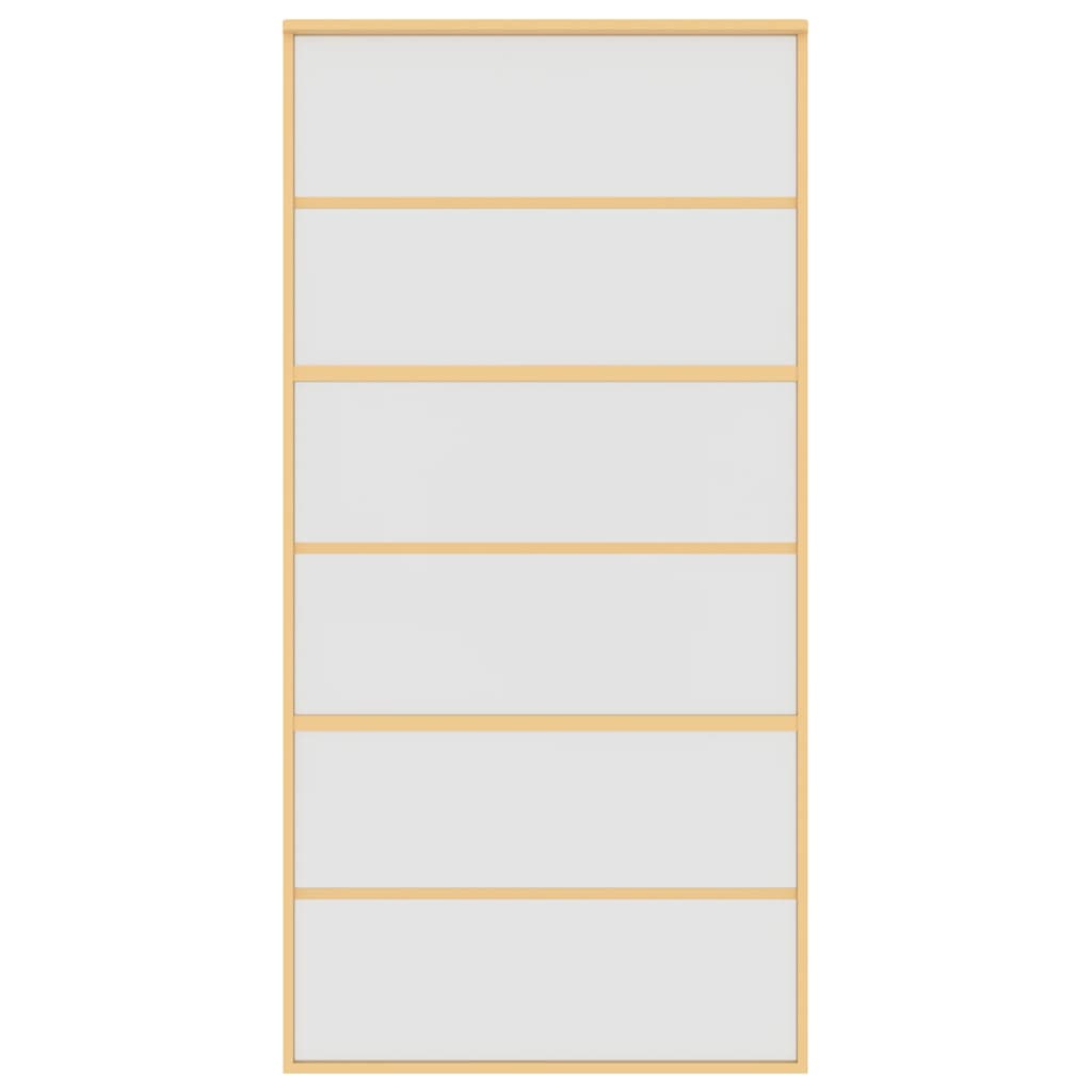 Sliding Door Gold 102.5x205 cm Frosted ESG Glass and Aluminium