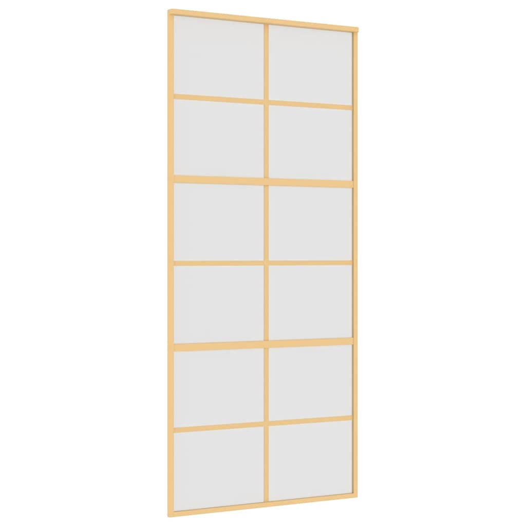 Sliding Door Gold 90x205 cm Frosted ESG Glass and Aluminium