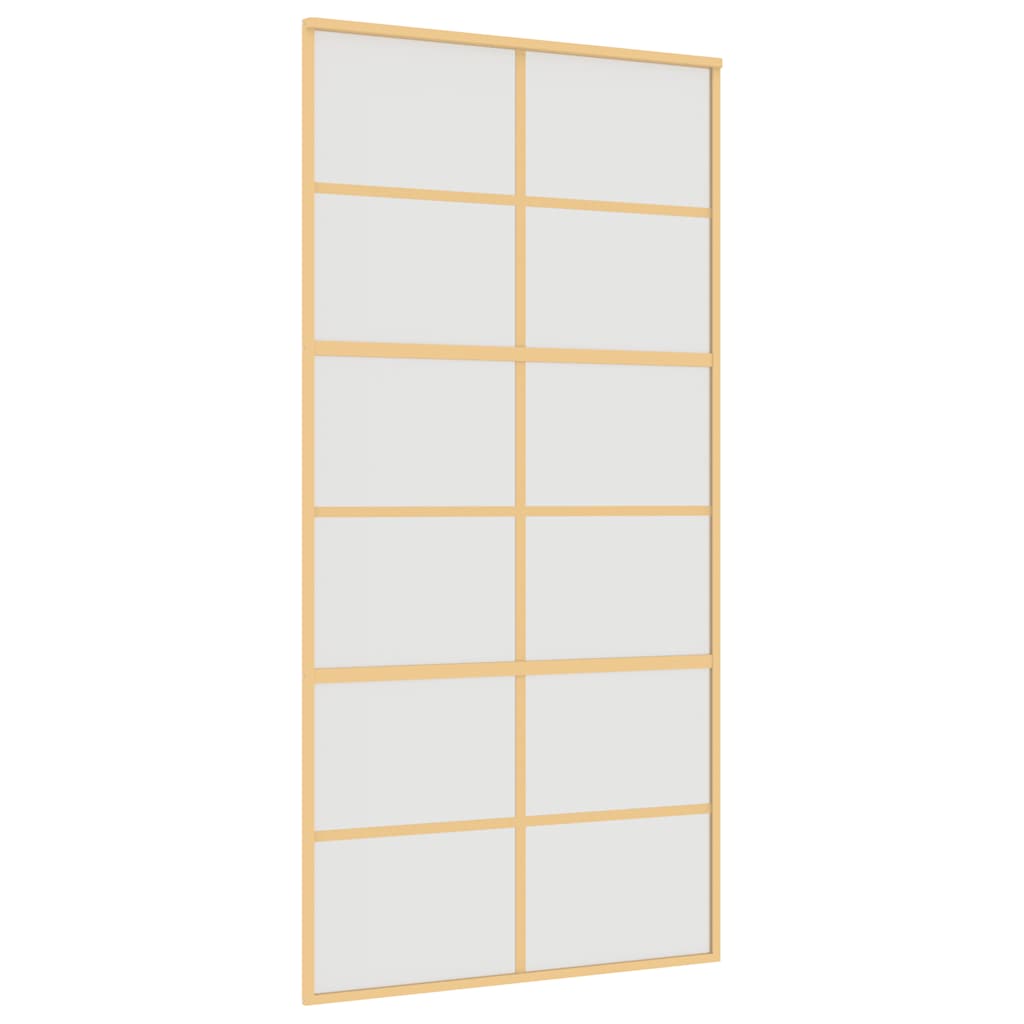 Sliding Door Gold 102.5x205 cm Frosted ESG Glass and Aluminium