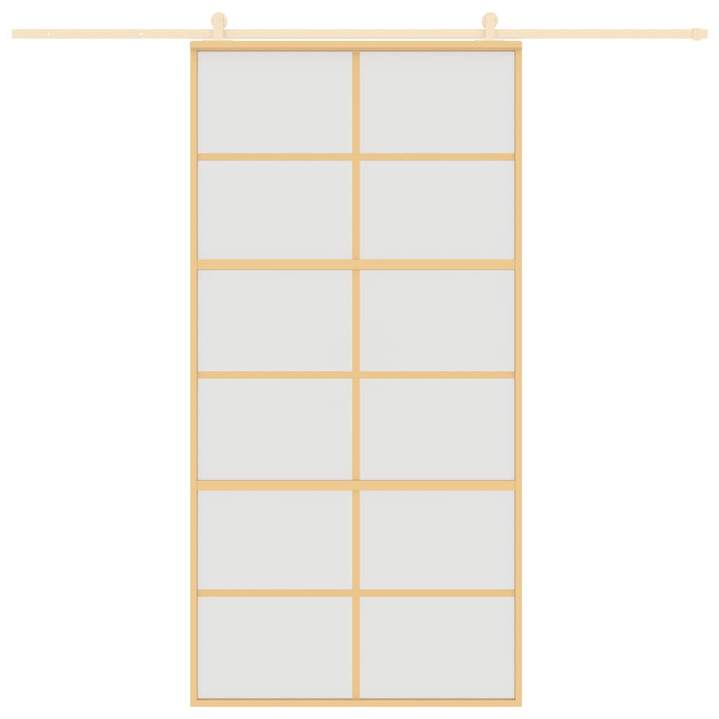 Sliding Door Gold 102.5x205 cm Frosted ESG Glass and Aluminium