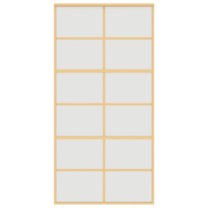 Sliding Door Gold 102.5x205 cm Frosted ESG Glass and Aluminium