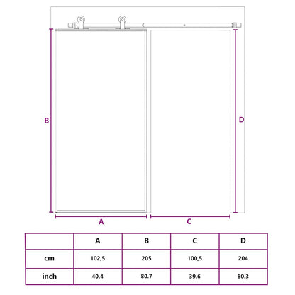 Sliding Door Gold 102.5x205 cm Frosted ESG Glass and Aluminium
