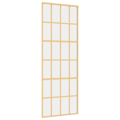 Sliding Door Gold 76x205 cm Clear ESG Glass and Aluminium