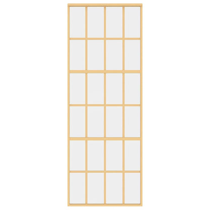 Sliding Door Gold 76x205 cm Clear ESG Glass and Aluminium