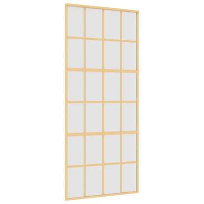 Sliding Door Gold 90x205 cm Frosted ESG Glass and Aluminium