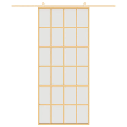 Sliding Door Gold 90x205 cm Frosted ESG Glass and Aluminium