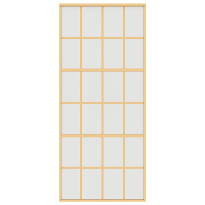 Sliding Door Gold 90x205 cm Frosted ESG Glass and Aluminium