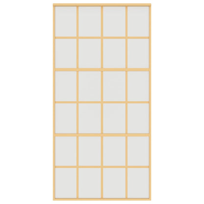 Sliding Door Gold 102.5x205 cm Frosted ESG Glass and Aluminium