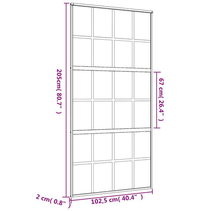 Sliding Door Gold 102.5x205 cm Frosted ESG Glass and Aluminium