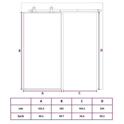 Sliding Door Gold 102.5x205 cm Frosted ESG Glass and Aluminium