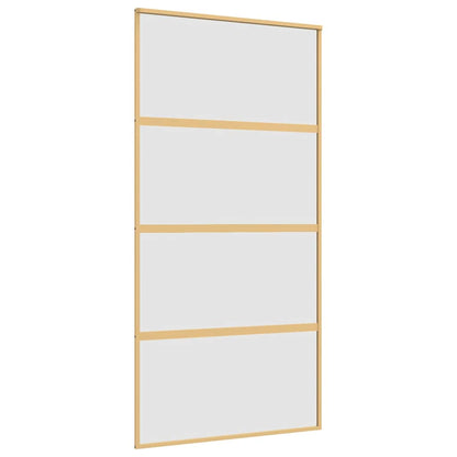 Sliding Door Gold 102.5x205 cm Frosted ESG Glass and Aluminium