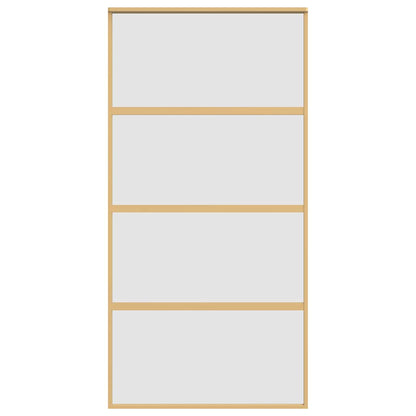 Sliding Door Gold 102.5x205 cm Frosted ESG Glass and Aluminium