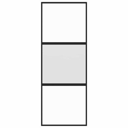 Sliding Door Black 76x205 cm Tempered Glass and Aluminium