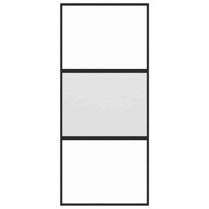 Sliding Door Black 90x205 cm Tempered Glass and Aluminium