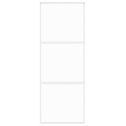 Sliding Door White 76x205 cm Tempered Glass and Aluminium