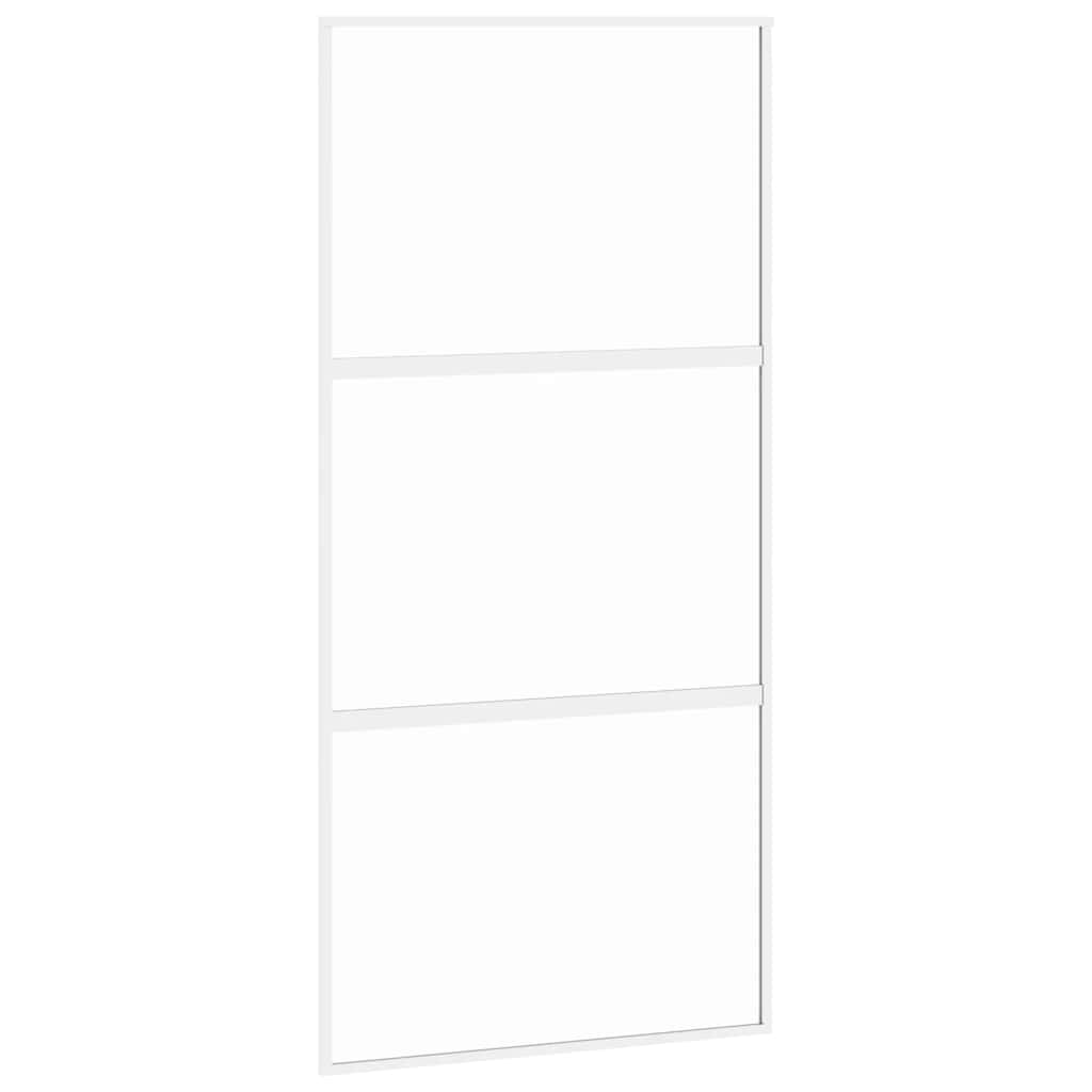 Sliding Door White 102.5x205 cm Tempered Glass and Aluminium