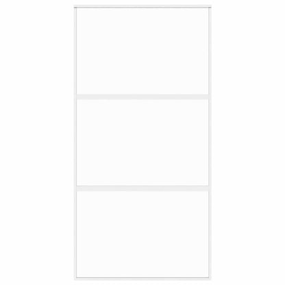 Sliding Door White 102.5x205 cm Tempered Glass and Aluminium