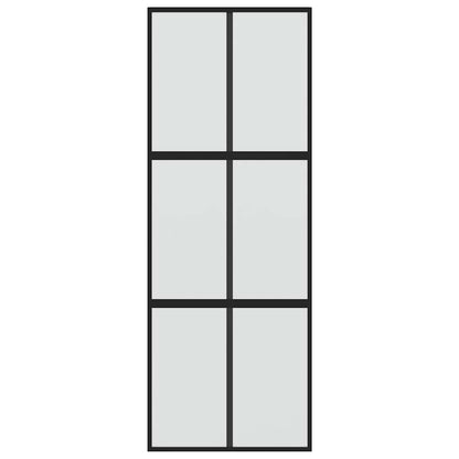 Sliding Door Black 76x205 cm Tempered Glass and Aluminium
