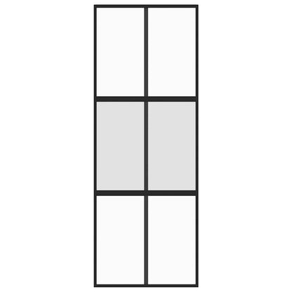 Sliding Door Black 76x205 cm Tempered Glass and Aluminium