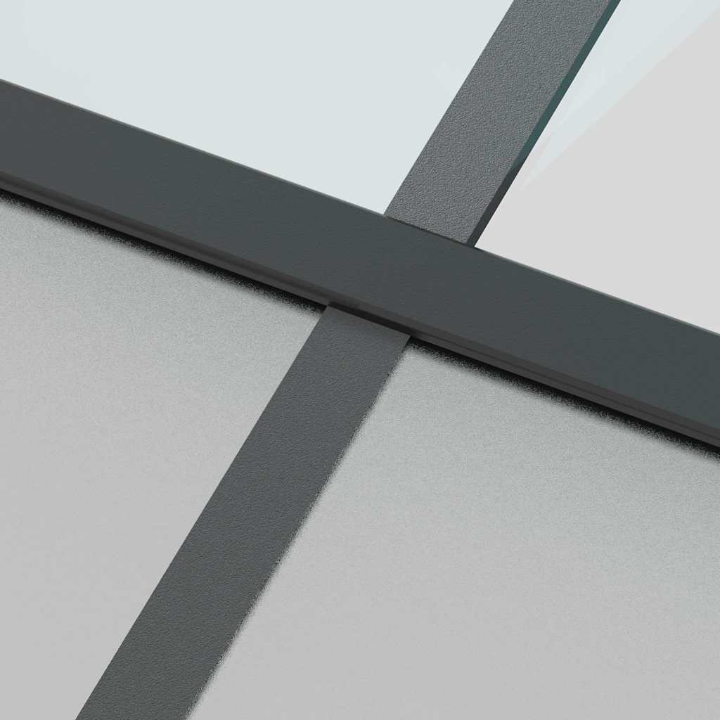 Sliding Door Black 76x205 cm Tempered Glass and Aluminium